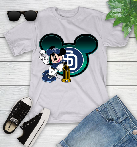 MLB San Diego Padres The Commissioner's Trophy Mickey Mouse Disney Youth T-Shirt 4