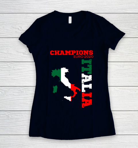 Italy Champions Euro 2020 played in 2021 Women's V-Neck T-Shirt 2