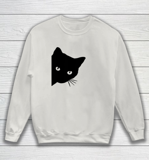 Black Cat Face Watching Funny Cat Halloween Gifts Cat Lovers T Shirt.QZSPTYUYC4 Sweatshirt 8