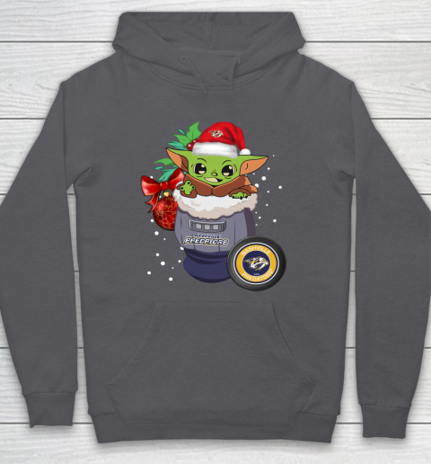 Nashville Predators Christmas Baby Yoda Star Wars Funny Happy NHL Hoodie 7