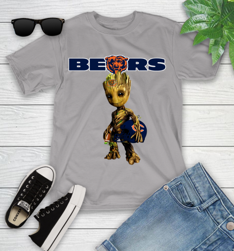 Chicago Bears NFL Football Groot Marvel Guardians Of The Galaxy Youth T-Shirt 4