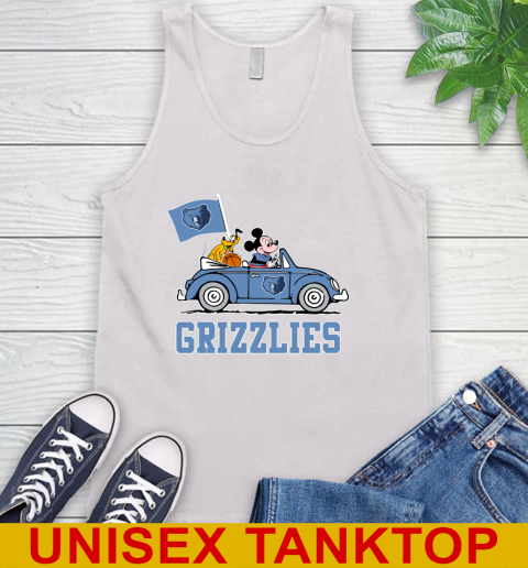 NBA Basketball Memphis Grizzlies Pluto Mickey Driving Disney Shirt Tank Top