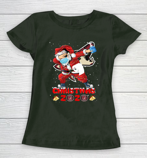 Arizona Coyotes Funny Santa Claus Dabbing Christmas 2020 NHL Women's T-Shirt 4