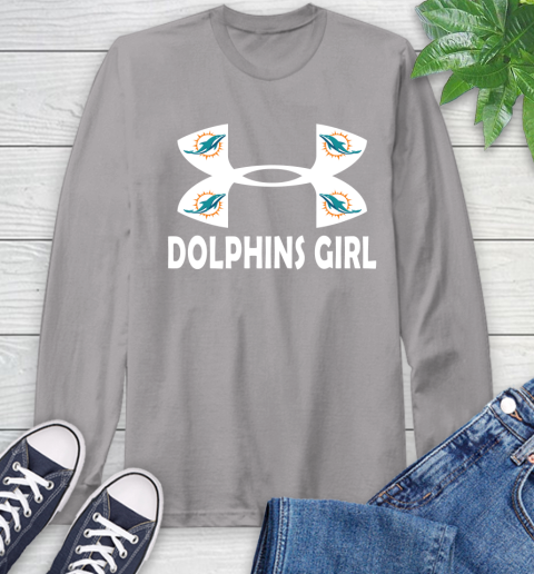NFL Miami Dolphins Girl Under Armour Football Sports Long Sleeve T-Shirt 6