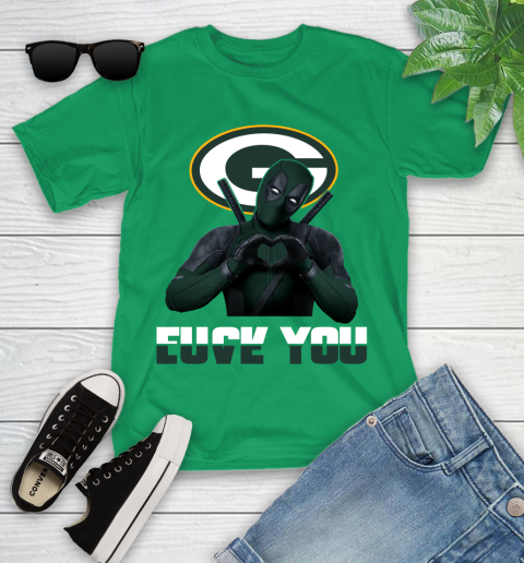NHL Green Bay Packers Deadpool Love You Fuck You Football Sports Youth T-Shirt 8