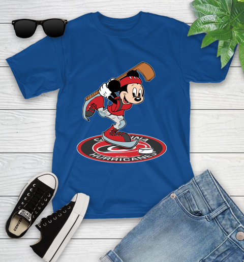 NHL Hockey Carolina Hurricanes Cheerful Mickey Disney Shirt Youth T-Shirt 9