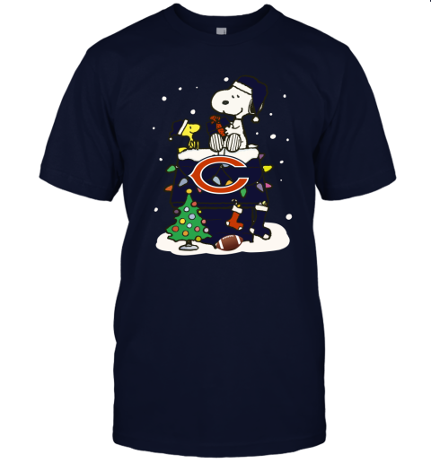 A Happy Christmas With Chicago Bears Snoopy Unisex Jersey Tee
