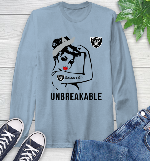 NFL Oakland Raiders Girl Unbreakable Football Sports Long Sleeve T-Shirt 6