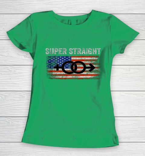 Vintage Us Flag Gender Identity Super Straight Identity Women's T-Shirt 5