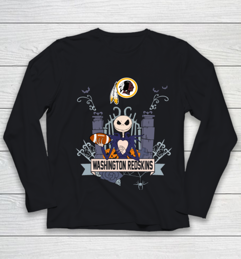 NFL Washington Redskins Football Jack Skellington Halloween Youth Long Sleeve