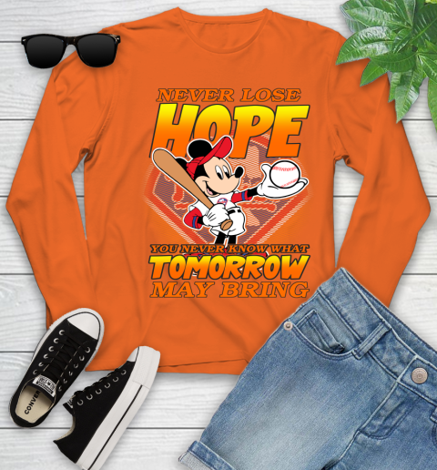Philadelphia Phillies MLB Baseball Mickey Disney Never Lose Hope Youth Long Sleeve 3