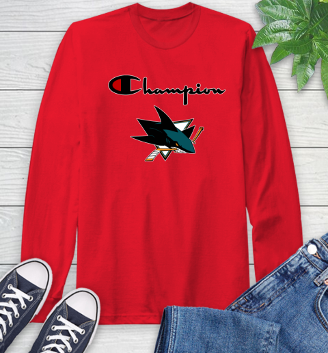 NHL Hockey San Jose Sharks Champion Shirt Long Sleeve T-Shirt 9