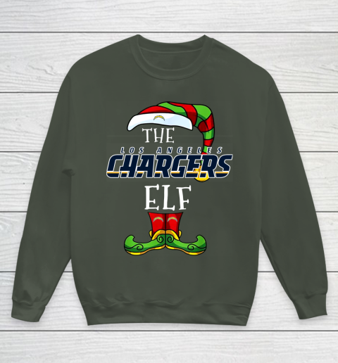 Los Angeles Chargers Christmas ELF Funny NFL Youth Sweatshirt 8