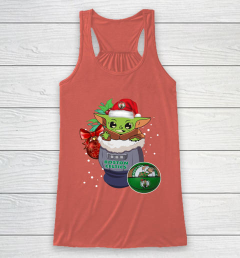 Boston Celtics Christmas Baby Yoda Star Wars Funny Happy NBA Racerback Tank 4