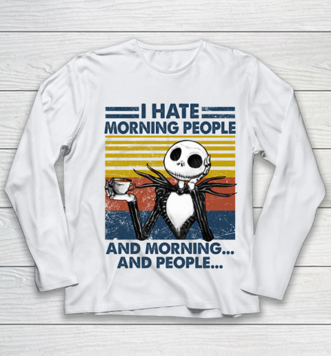 Jack Skellington Halloween that's what i do i drink coffee i hate people and i know things vintage retro Youth Long Sleeve