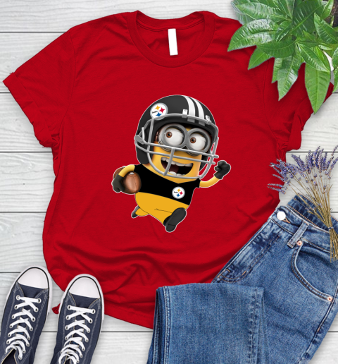 NFL Pittsburgh Steelers Minions Disney Football Sports Women's T-Shirt 9