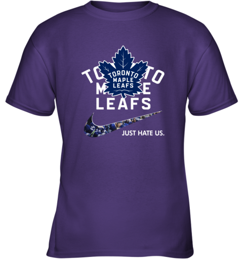 NHL  Toronto mapple leafs x Nike Just Hate Us tv1z nhltoronto mapple leafs x nike just hate us youth t shirt 26 front purple