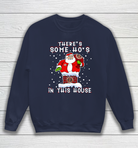 San Francisco Giants Christmas There Is Some Hos In This House Santa Stuck In The Chimney MLB Sweatshirt 2