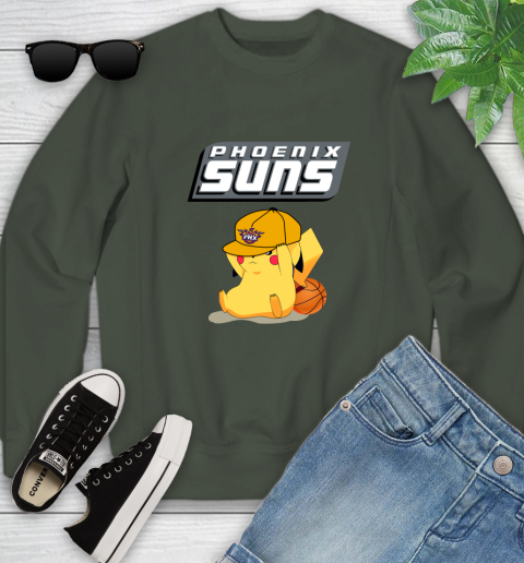 NBA Pikachu Basketball Sports Phoenix Suns Youth Sweatshirt 10