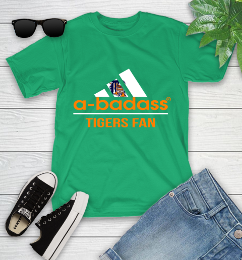 MLB A Badass Detroit Tigers Fan Adidas Baseball Sports Youth T-Shirt 8