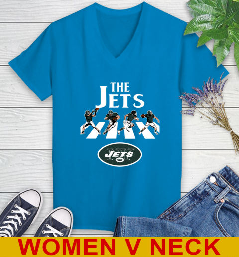 NFL Football New York Jets The Beatles Rock Band Shirt Women's V-Neck T-Shirt 7