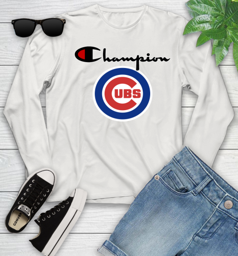 MLB Baseball Chicago Cubs Champion Shirt Youth Long Sleeve 10
