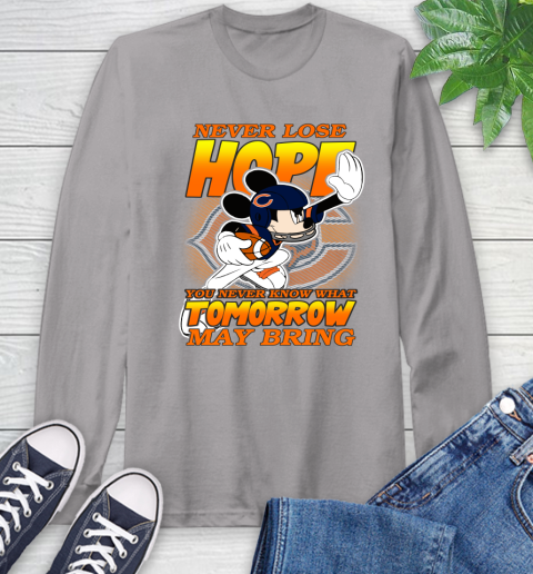 Chicago Bears NFL Football Mickey Disney Never Lose Hope Long Sleeve T-Shirt 6