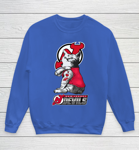 NHL My Cat Loves New Jersey Devils Hockey Youth Sweatshirt 6