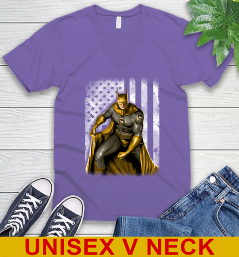 Pittsburgh Penguins NHL Hockey Batman DC American Flag Shirt V-Neck T-Shirt 8
