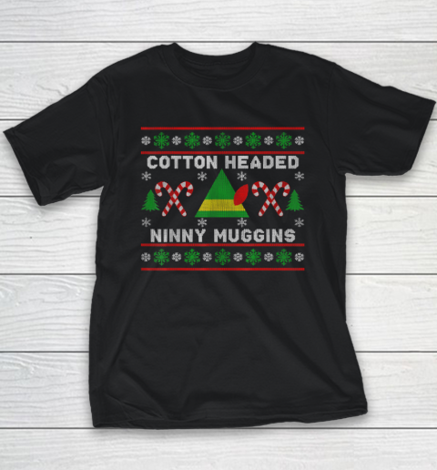 Ugly Christmas Sweater Funny Elf X mas Holiday Xmas Youth T-Shirt