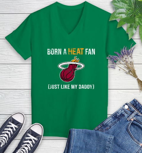 NBA Miami Heat Loyal Fan Just Like My Daddy Basketball Shirt Women's V-Neck T-Shirt 4