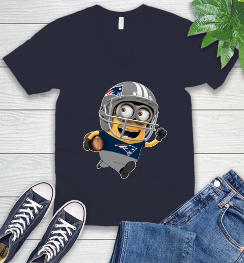 NFL New England Patriots Minions Disney Football Sports V-Neck T-Shirt 3