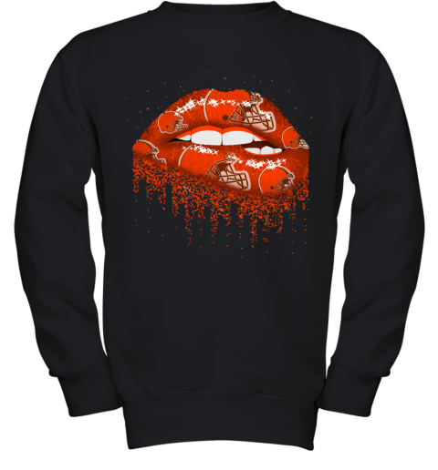 Biting Glossy Lips Sexy Cleveland Browns NFL Football Youth Sweatshirt