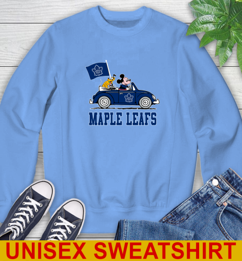 NHL Hockey Toronto Maple Leafs Pluto Mickey Driving Disney Shirt Sweatshirt 11