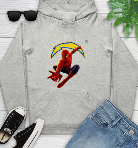 NFL Spider Man Avengers Endgame Football Los Angeles Chargers Youth Hoodie