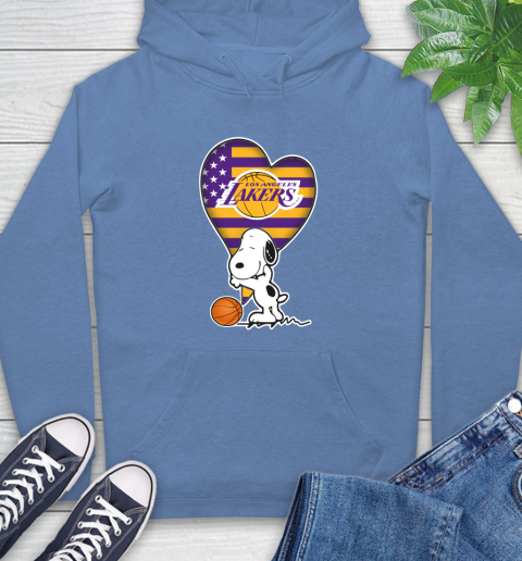 Los Angeles Lakers NBA Basketball The Peanuts Movie Adorable Snoopy Hoodie 11