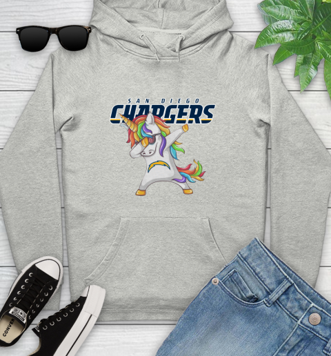 Los Angeles Chargers NFL Football Funny Unicorn Dabbing Sports Youth Hoodie