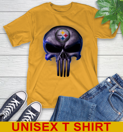 Pittsburgh Steelers NFL Football Punisher Skull Sports T-Shirt 2