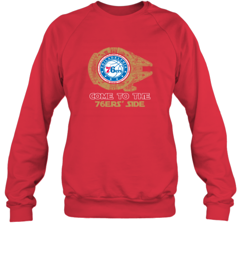 NBA Come To The Philadelphia 76ers Side Star Wars Basketball Sports Sweatshirt ocrj nba come to the philadelphia 76ers side star wars basketball sports sweatshirt 35 front red