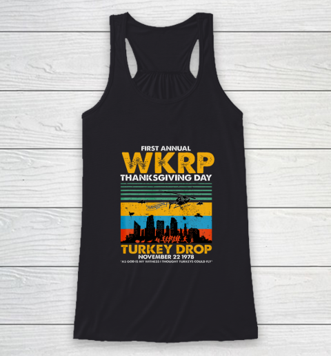 Wkrp Turkey Drop Shirt Turkey Drop T Shirt Turkey Drop Retro Racerback Tank