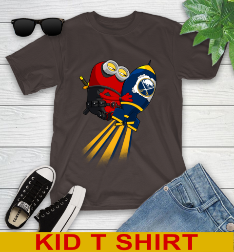 NHL Hockey Buffalo Sabres Deadpool Minion Marvel Shirt Youth T-Shirt 6