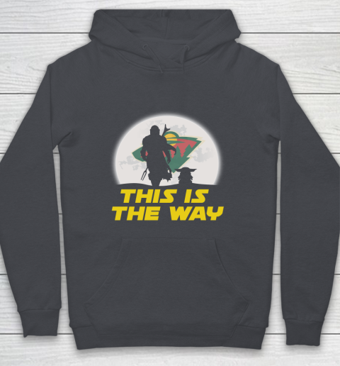 Minnesota Wild NHL Ice Hockey Star Wars Yoda And Mandalorian This Is The Way Youth Hoodie 5