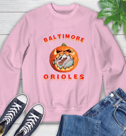 MLB Baltimore Orioles Halloween Pumpkin Baseball Sports Sweatshirt 9