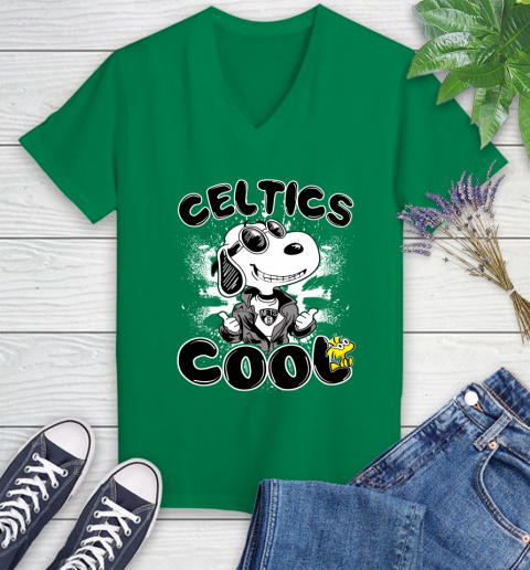 NBA Basketball Brooklyn Nets Cool Snoopy Shirt Women's V-Neck T-Shirt 4