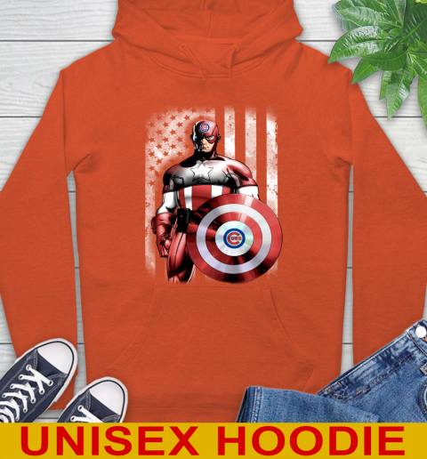 Chicago Cubs MLB Baseball Captain America Marvel Avengers American Flag Shirt Hoodie 4