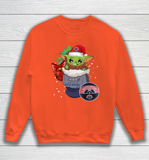 Washington Wizards Christmas Baby Yoda Star Wars Funny Happy NBA Sweatshirt 4