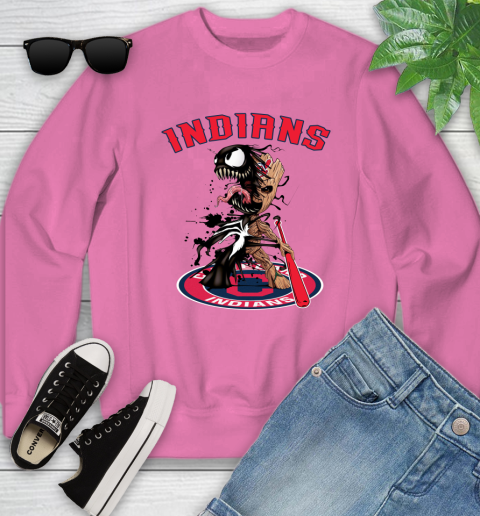 MLB Cleveland Indians Baseball Venom Groot Guardians Of The Galaxy Youth Sweatshirt 7