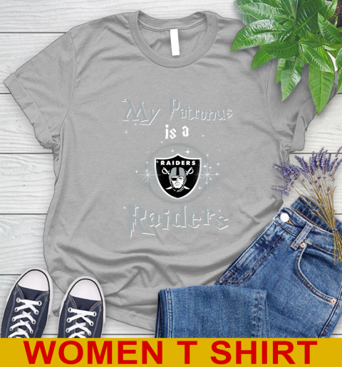 NFL Football Harry Potter My Patronus Is A Oakland Raiders Women's T-Shirt 5