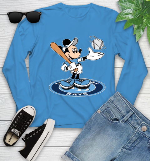 MLB Baseball Tampa Bay Rays Cheerful Mickey Disney Shirt Youth Long Sleeve 7
