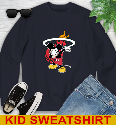 Miami Heat NBA Basketball Dabbing Mickey Disney Sports Youth Sweatshirt 3